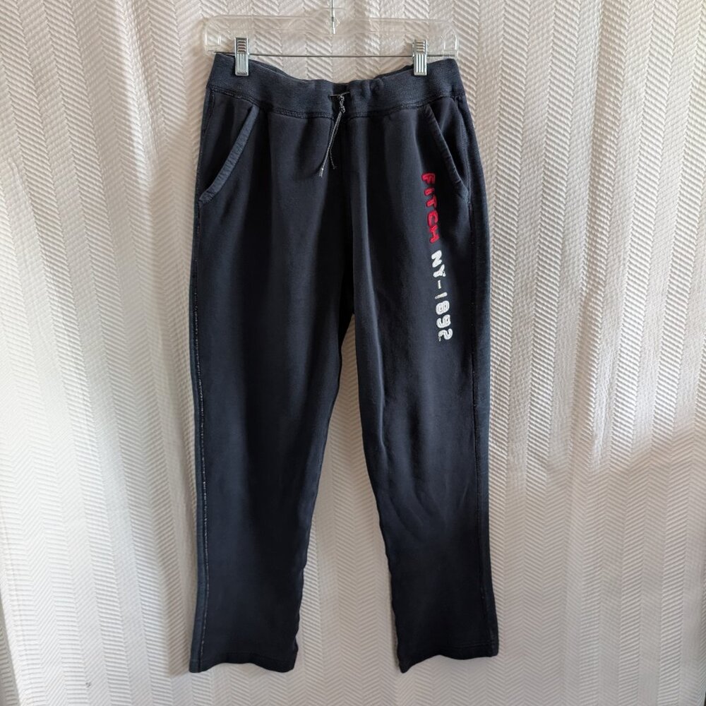Abercrombie & Fitch Mens Navy Blue & Red Sweatpants Joggers Straight Leg Medium